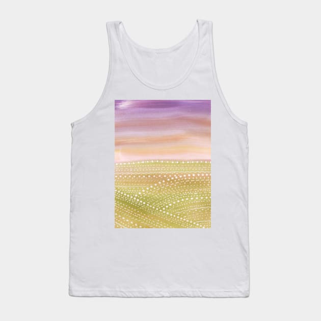 Purple and green abstract landscape Tank Top by WhalesWay